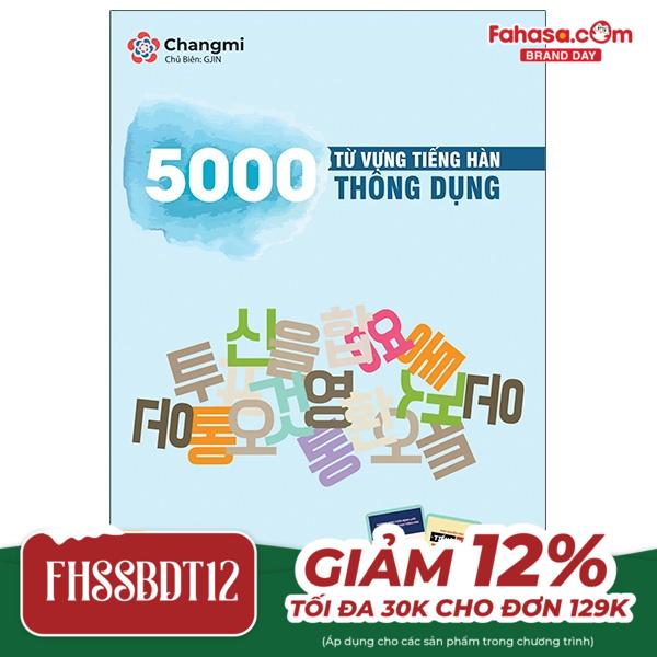 5000 từ vựng tiếng hàn thông dụng (tái bản 2020)