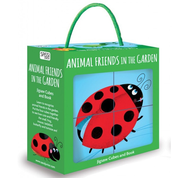 animal friends in the garden (jigsaw cubes & book)