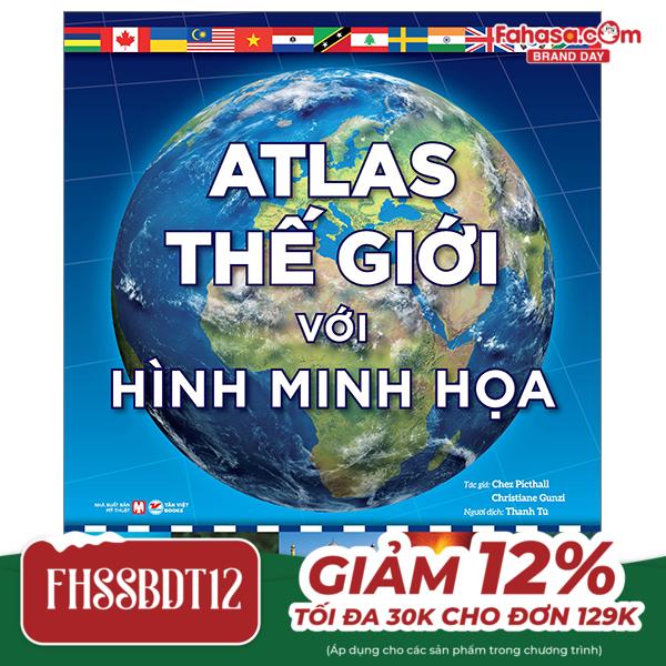 atlas thế giới với hình minh họa