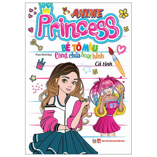 bé tô màu anime princess - công chúa hoạt hình - cá tính