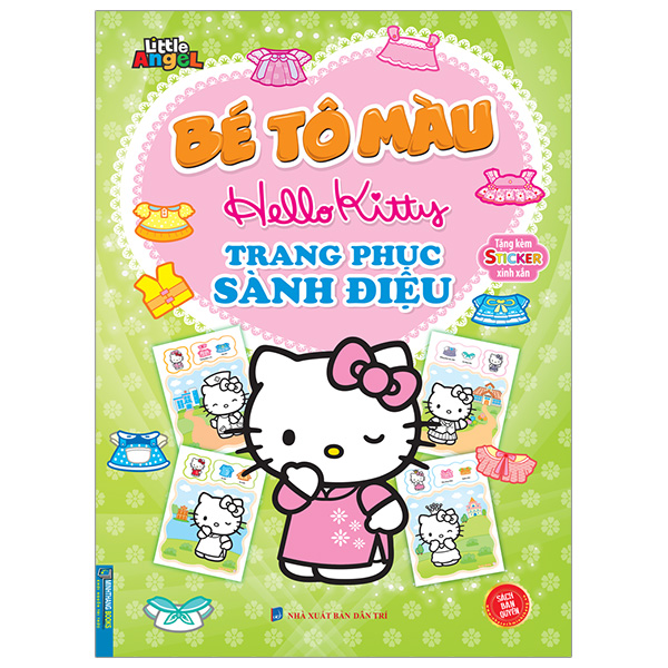 bé tô màu hello kitty - trang phục sành điệu