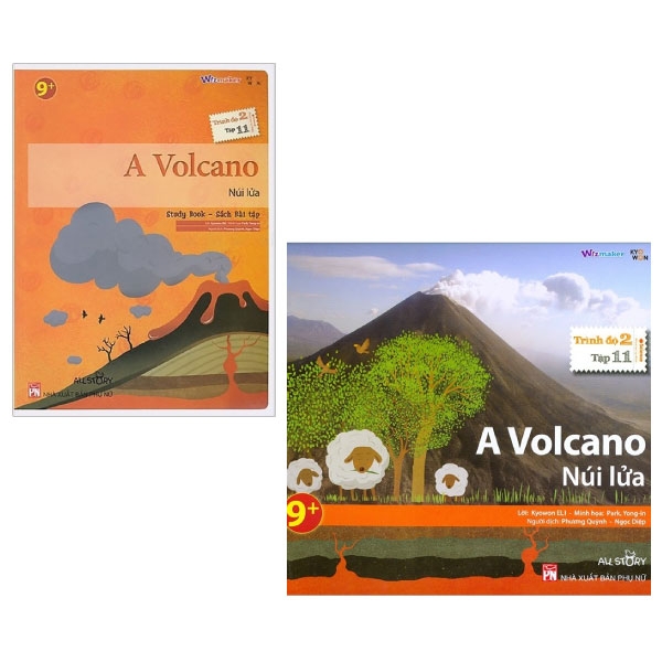 bộ combo all story - a volcano - núi lửa (trình độ 2 - tập 11) (bộ 2 cuốn)