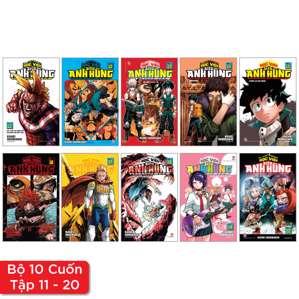 bộ combo manga - my hero academia - học viện siêu anh hùng: tập 11 - 20 (bộ 10 tập)