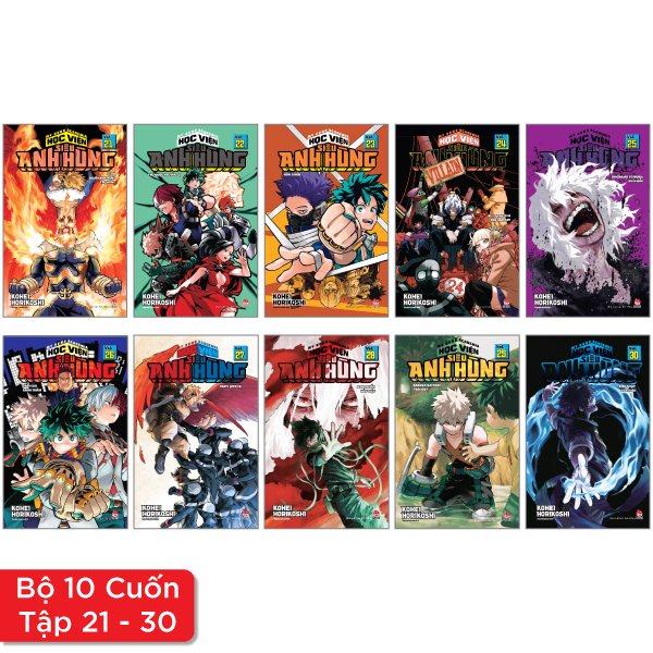 bộ combo manga - my hero academia - học viện siêu anh hùng: tập 21 - 30 (bộ 10 tập)