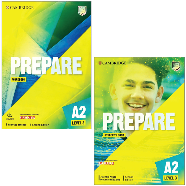 bộ combo prepare a2 level 3: student's book + workbook with audio download