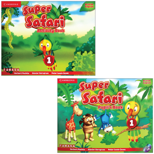 bộ combo super safari level 1: pupil's book with dvd-rom + activity book