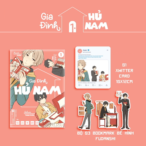 Bo
						
										
										Gia Dinh Hu Nam - Tap 1 - Tang Kem Set 3 Bookmark Be Hinh Fudanshi + XWITTER Card
