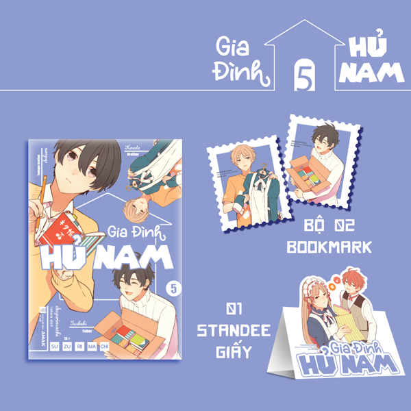 Bo
						
										
										Gia Dinh Hu Nam - Tap 5 - Tang Kem 2 Bookmark Be Hinh+ 1 Standee Giay