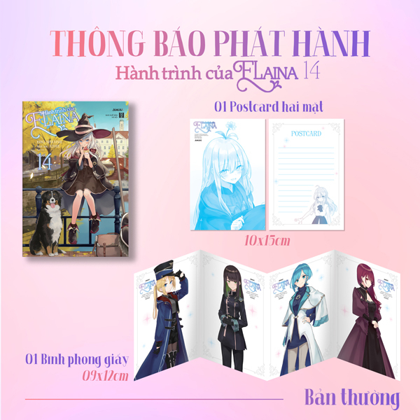 bộ hành trình của elaina - tập 14 - tặng kèm 1 postcard + 1 bình phong giấy hai mặt