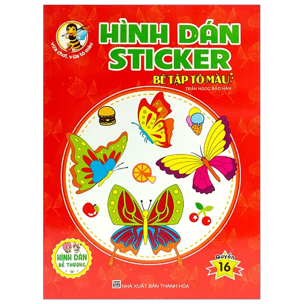 bộ hình dán sticker - bé tập tô màu (quyển 16)