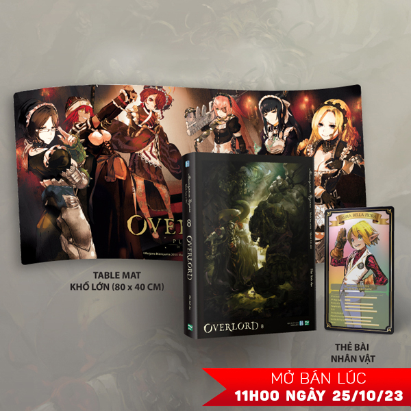 bộ [light novel] overlord - tập 8: hai lãnh đạo - bản giới hạn - tặng kèm postcard nhân vật + table matt siêu to khổng lồ