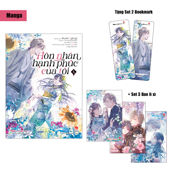 bộ [manga] hôn nhân hạnh phúc của tôi - tập 4 - tặng kèm 2 bookmark + 1 set 3 bao lì xì