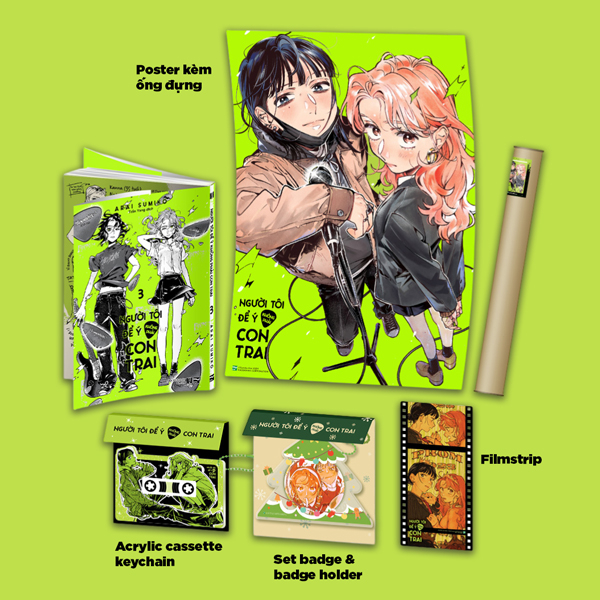 Bộ
						
										
										Người Tôi Để Ý Không Phải Con Trai - Tập 3 - Bản Sưu Tầm - Tặng Kèm Filmstrip + Set Huy Hiệu Kèm Vỏ Đựng Huy Hiệu + Acrylic Cassette Keychain + Poster