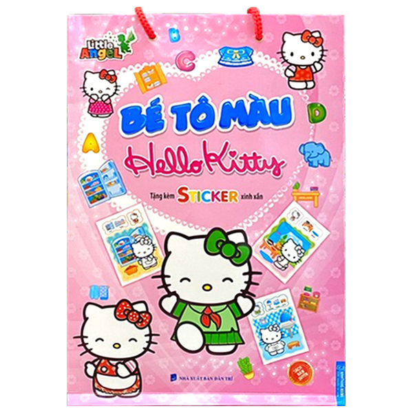 bộ sách bé tô màu hello kitty (túi 5 cuốn) - tặng kèm sticket xinh xắn