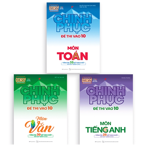 bộ sách chinh phục đề thi vào 10 toán - văn - anh (tái bản 2020) - bộ 3 cuốn