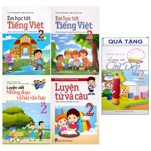 Bo Sach Em Hoc Gioi Tieng Viet 2 (Bo 4 Cuon) - Tang Kem Sach Luyen Viet Chu Dep Lop 2 - Tap 2