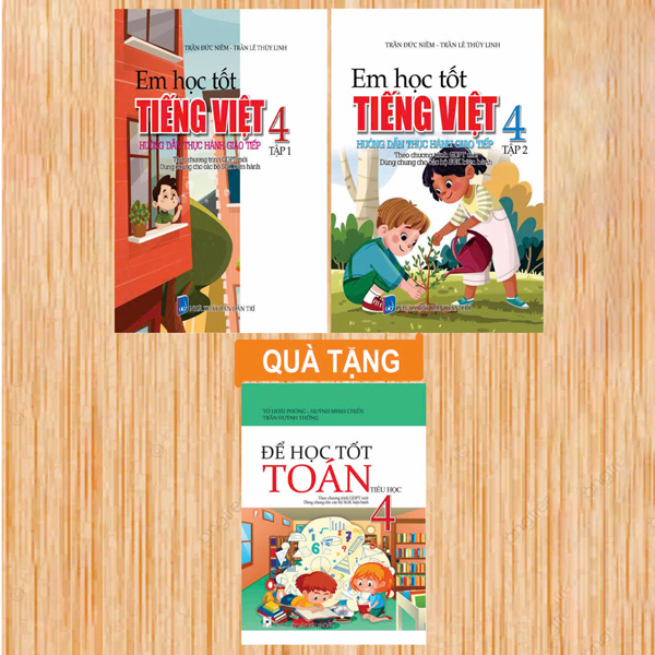 Bo Sach Em Hoc Tot Tieng Viet 4 - Tap 1 + Tap 2 (Bo 2 Cuon) - Tang Kem Sach De Hoc Tot Toan 4