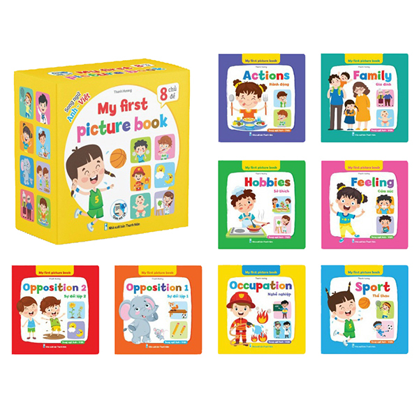 bộ sách my first picture book - song ngữ anh việt - 8 chủ đề (bộ 8 cuốn)