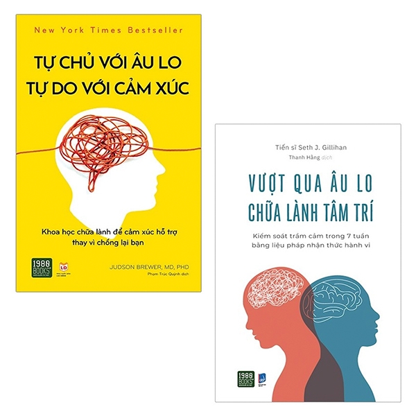 bộ sách vượt qua âu lo, chữa lành tâm trí + tự chủ với âu lo, tự do với cảm xúc (bộ 2 cuốn)