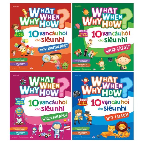 bộ sách what why when how? - 10 vạn câu hỏi cho siêu nhí (bộ 4 cuốn)