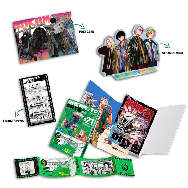 Bo
Sakamoto Days - Tap 21 - Van So Hom Nay - Ban Dac Biet - Tang Kem Standee Mica + Filmstrip PVC + Postcard