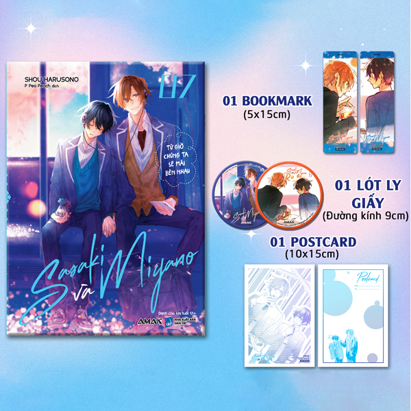 bộ sasaki và miyano - tập 7 - tặng kèm bookmark + postcard 2 mặt + lót ly 2 mặt