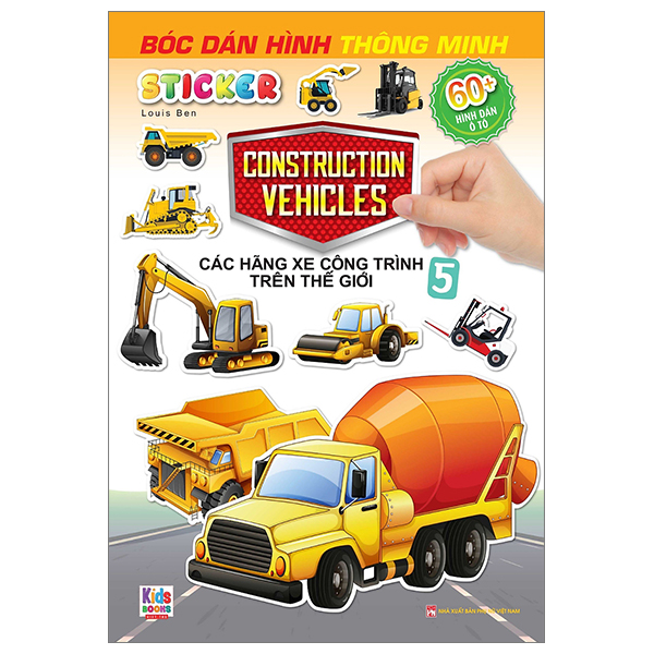 bộ sticker bóc dán hình thông minh - construction - các hãng xe công trình trên thế giới 5