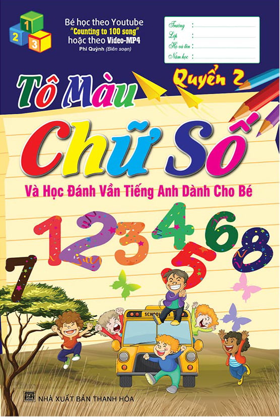 bộ tô màu chữ số và học đánh vần tiếng anh dành cho bé quyển 2