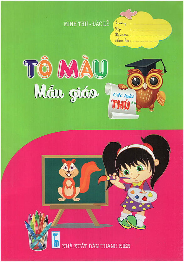 bộ tô màu mẫu giáo - các loại thú - tập 2