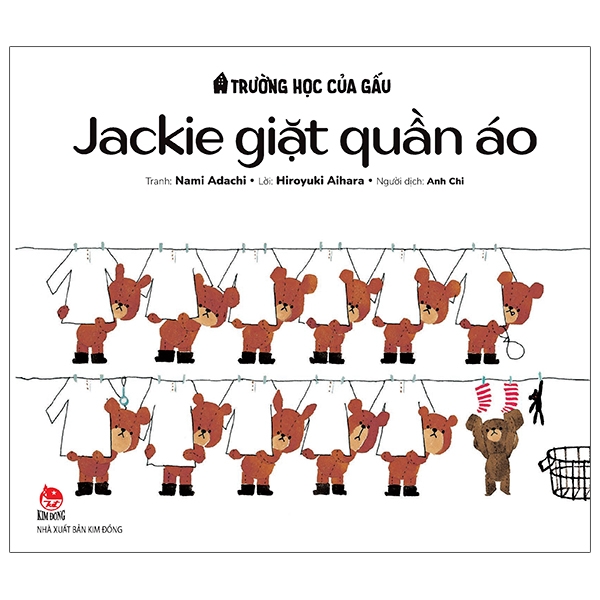 bộ trường học của gấu - jackie giặt quần áo