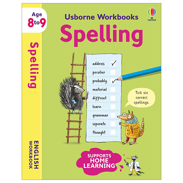 bộ usborne workbooks spelling 8-9