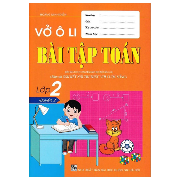 bộ vở ô li bài tập toán lớp 2 - quyển 2 (bám sát sgk kết nối tri thức với cuộc sống)