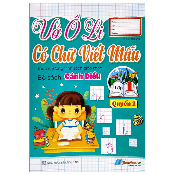 bộ vở ô li có chữ viết mẫu 1 - quyển 1 - cánh diều