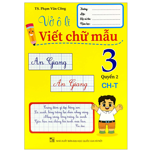 bộ vở ô li viết chữ mẫu 3 - quyển 2 (ch-t)