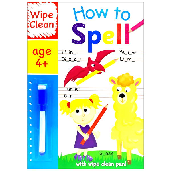 bộ wipe clean i can spell - book with pen age 6+