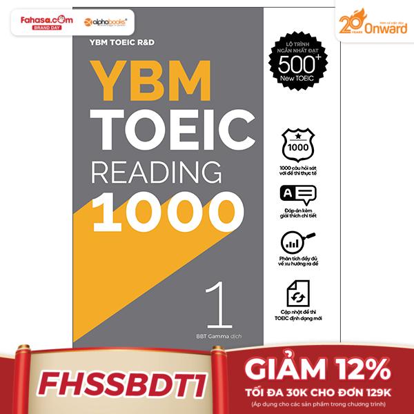 bộ ybm toeic reading 1000 - vol 1 (tái bản)