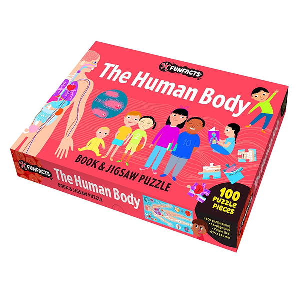 book & jigsaw - fun facts - the human body