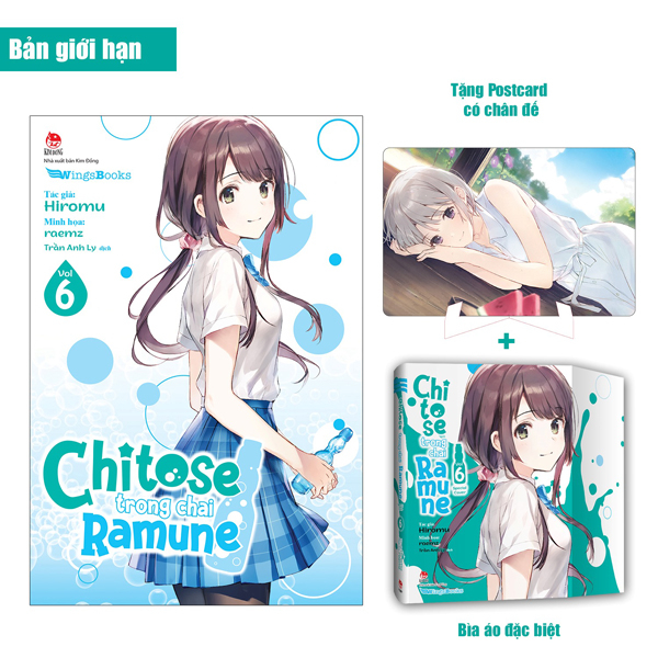 chitose trong chai ramune - tập 6 - bản giới hạn - tặng kèm bìa áo limited + postcard có chân đế