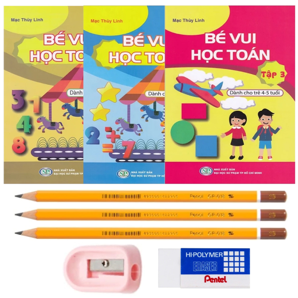 combo bộ 03 quyển bé vui học toán 5-6t (kèm bộ dụng cụ học sinh)