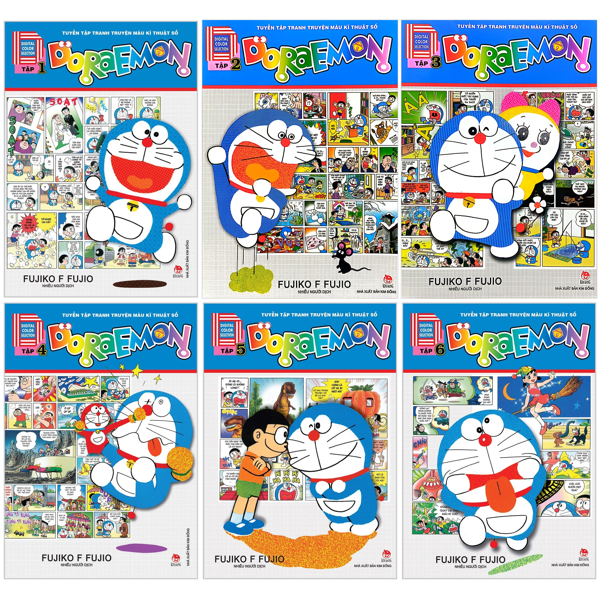 combo manga - doraemon - tuyển tập tranh truyện màu kĩ thuật số: tập 1 - 6 (bộ 6 tập)