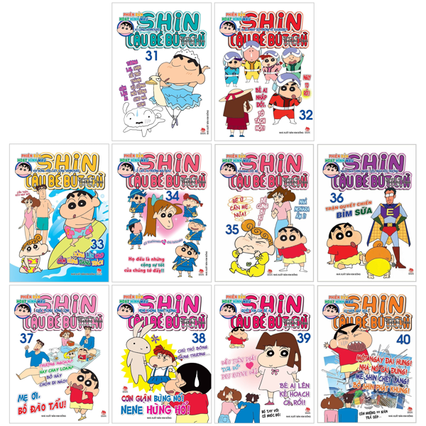 combo manga - shin - cậu bé bút chì - phiên bản hoạt hình màu: tập 31 - 40 (bộ 10 cuốn)