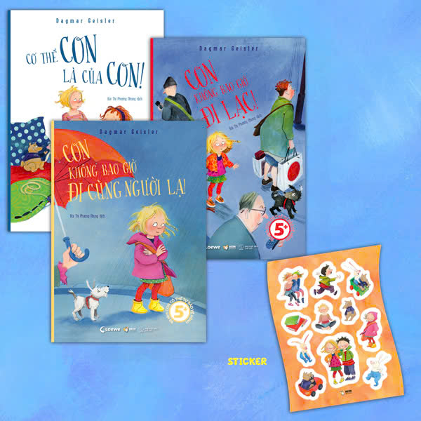 Combo Sach Con Co The Tu Bao Ve Minh - Con Khong Bao Gio Di Lac + Co The Con La Cua Con + Con Khong Bao Gio Di Cung Nguoi La (Bo 3 Cuon) - Tang Kem Sticker