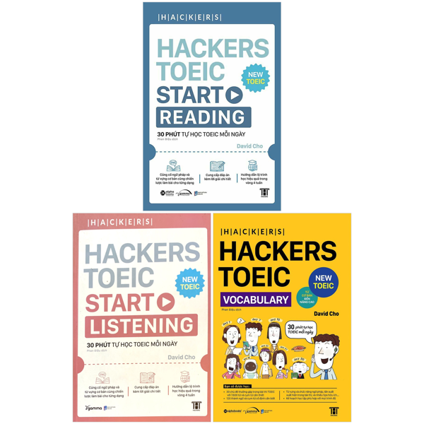 Combo Sach Hackers Toeic: Start Reading + Start Listening + Vocabulary (Bo 3 Cuon)