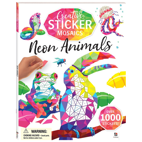 creative sticker mosaics - neon animals