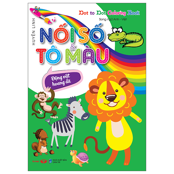 dot to dot coloring book - nối số & tô màu - động vật hoang dã