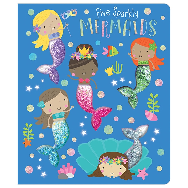 five sparkly mermaids