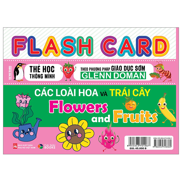 flash card - thẻ học thông minh theo phương pháp giáo dục sớm glenn doman - các loài hoa và trái cây - flowers and fruits