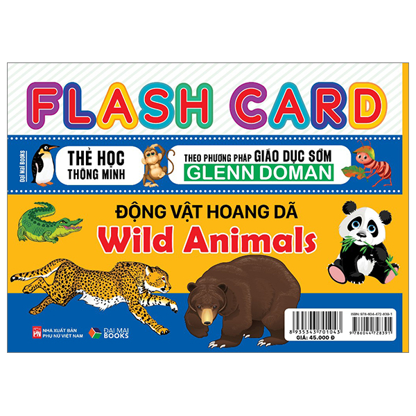 flash card - thẻ học thông minh theo phương pháp giáo dục sớm glenn doman - động vật hoang dã - wild animals