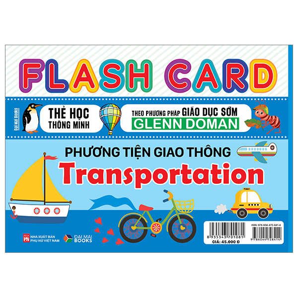 flash card - thẻ học thông minh theo phương pháp giáo dục sớm glenn doman - phương tiện giao thông - transportation