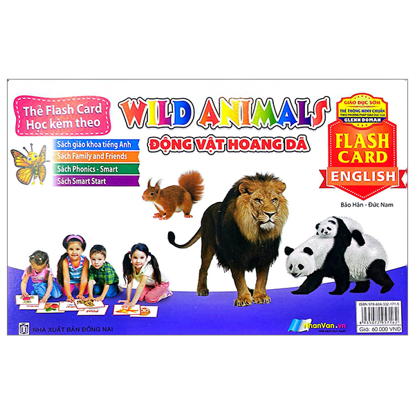 flash card tiếng anh - wild animals (động vật hoang dã) (tái bản 2023)